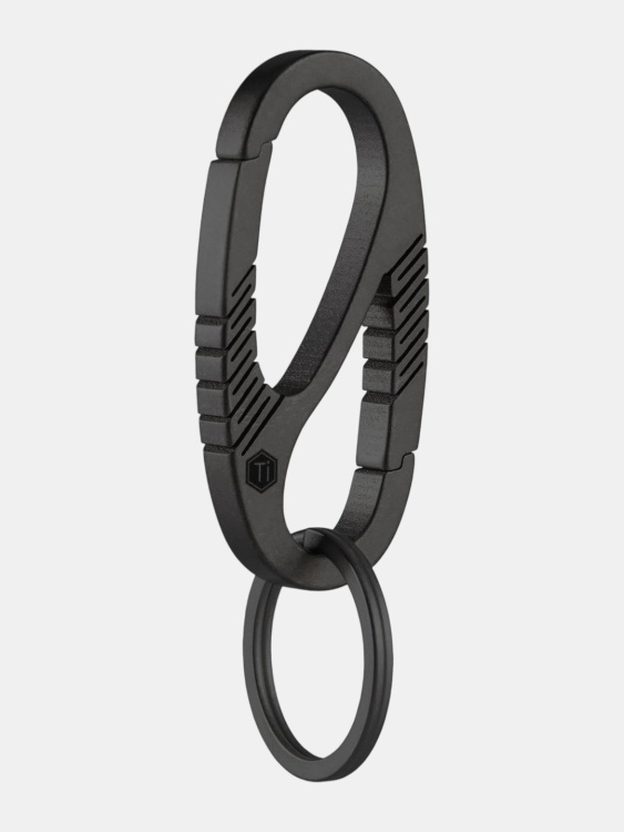 Карабин для ключей титановый KeyUnity® KM08 Titanium Black