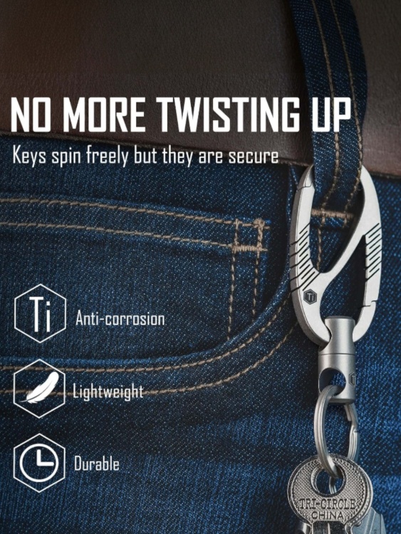 Карабин с соединителем титановый KeyUnity® KM09