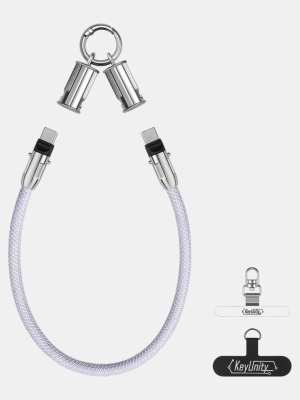 Шнурок-ляньярд/кабель USB-C 18 см для телефона KeyUnity® KH02 Лиловый