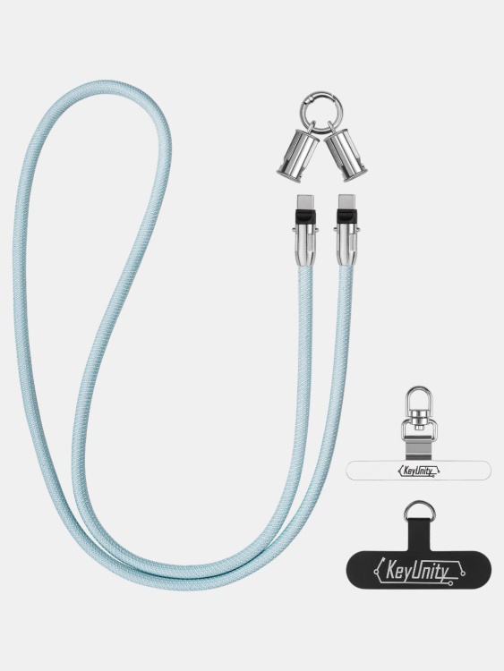 Шнурок-ляньярд/кабель USB-C 61 см для телефона KeyUnity® KH03 Mint Blue