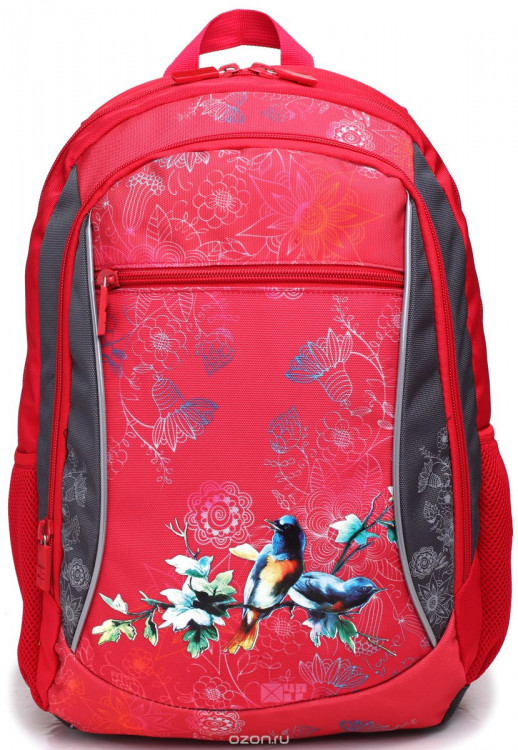 Рюкзак школьный красный 4ALL SCHOOL "Птица"