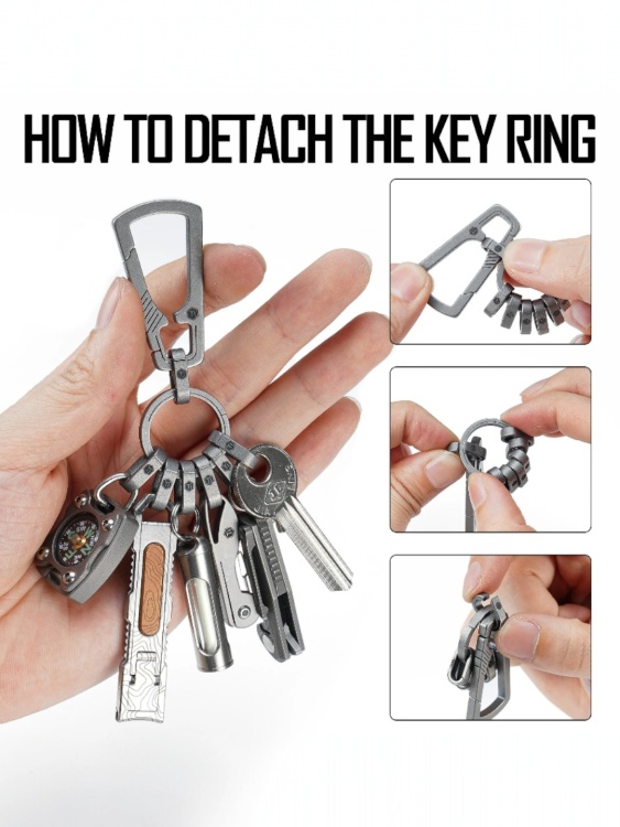 Карабин для ключей титановый KeyUnity® KM22 Titanium Stonewashed