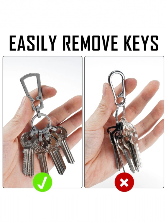 Карабин для ключей титановый KeyUnity® KM22 Titanium Stonewashed