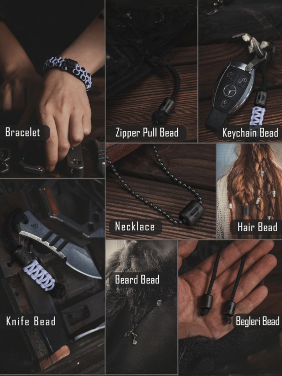 Бусины титановые 2 шт. KeyUnity® KA01 Black