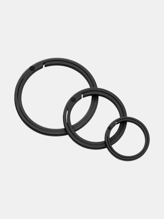 Набор титановых колец (S, M, L) KeyUnity® KA02, 3 шт. Black
