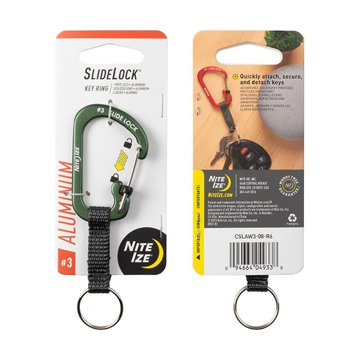 Карабин с блокировкой Nite Ize SlideLock Key Ring Оливковый