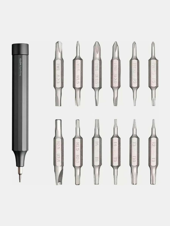 Отвертка с битами HOTO® Precision Screwdriver Kit 24 в 1 Серая