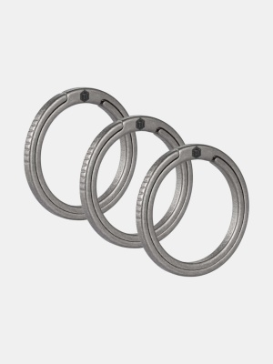 Набор титановых колец (M, M, M) KeyUnity® KA09, 3 шт. Stonewashed