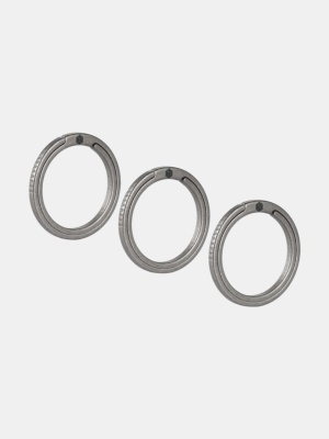 Набор титановых колец (S, S, S) KeyUnity® KA10, 3 шт. Stonewashed
