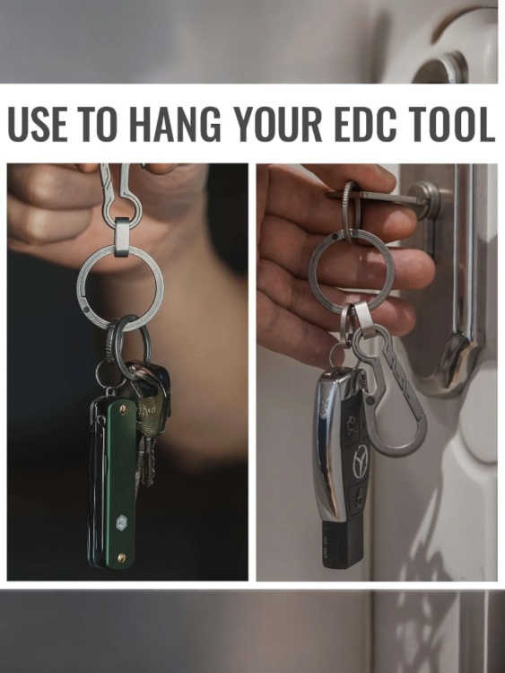 Набор титановых колец (S, S, S) KeyUnity® KA10, 3 шт. Stonewashed