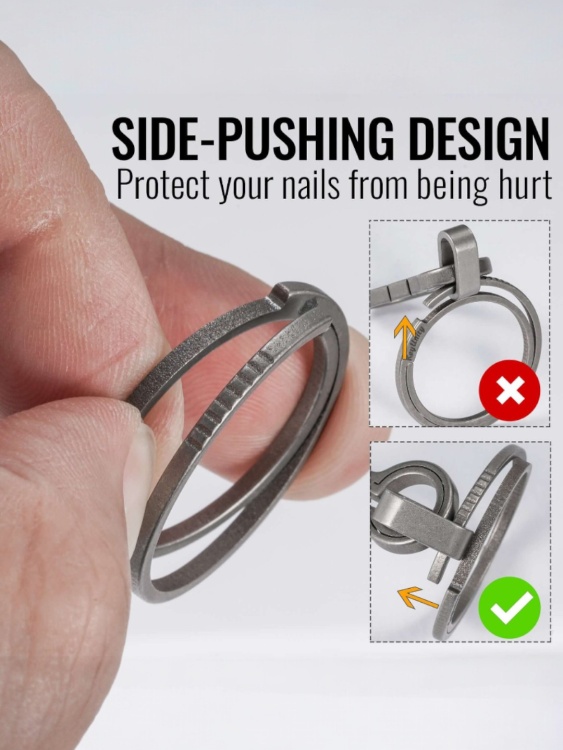 Набор титановых колец (S, S, S) KeyUnity® KA10, 3 шт. Stonewashed