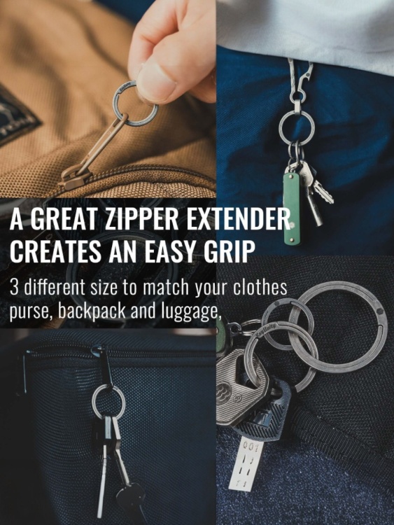 Набор титановых колец (S, S, S) KeyUnity® KA10, 3 шт. Stonewashed