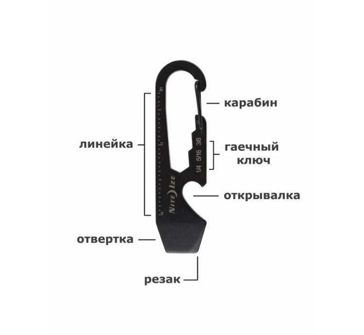 Карманный инструмент Nite Ize DoohicKey черный