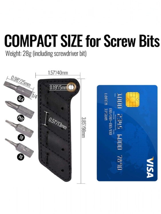 Чехол-органайзер для бит из натуральной кожи KA06 KeyUnity® Black