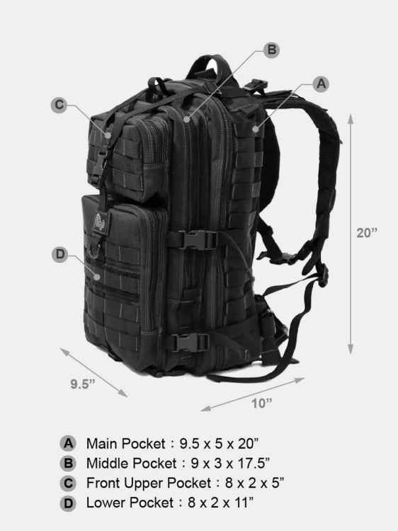 Рюкзак MAGFORCE® Super Sniper 32L Черный
