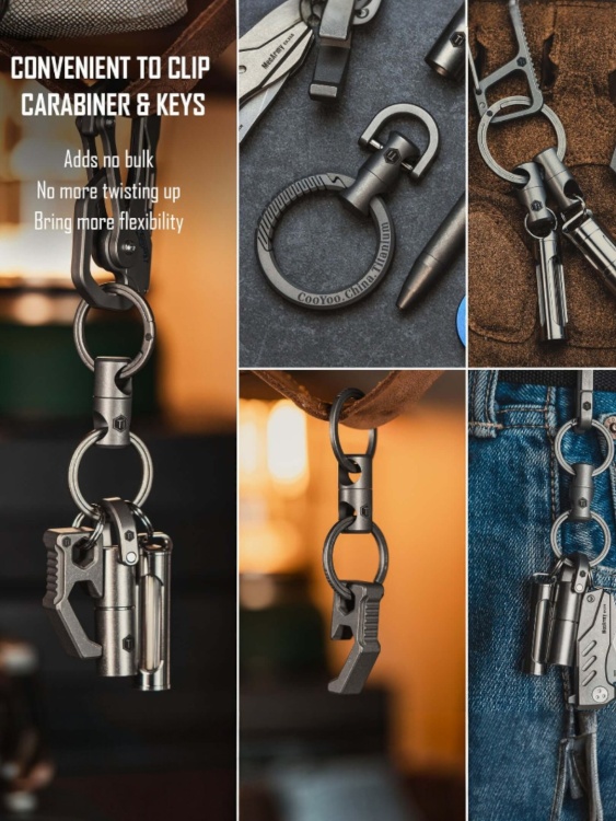 Соединитель-вертлюг титановый KeyUnity® KA15 Stonewashed