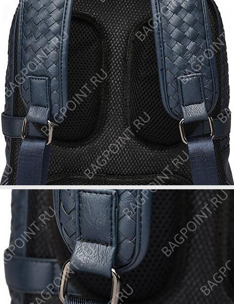 Кожаный рюкзак мужской Baliviya Wicker синий