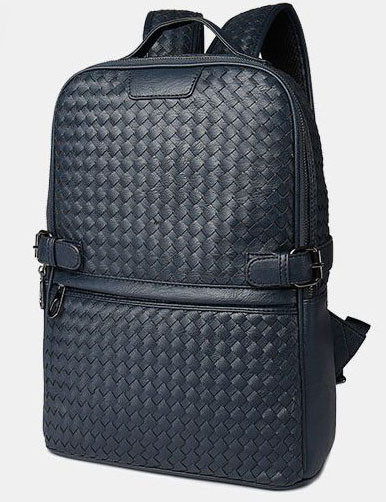 Кожаный рюкзак мужской Baliviya Wicker синий