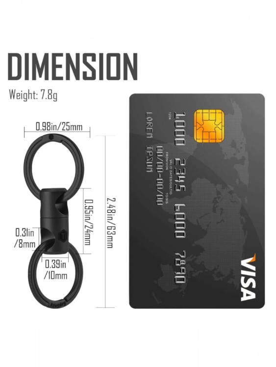 Соединитель-вертлюг титановый KeyUnity® KA15 Black