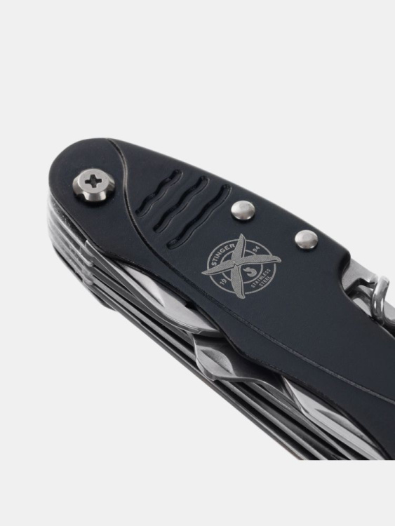 Нож перочинный STINGER®, 96 мм, 15 функций (Черный)