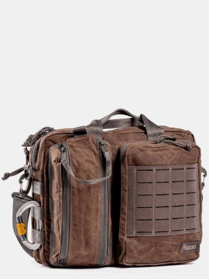 Сумка MAGFORCE® Recruit Briefcase Waxed Cotton Brown