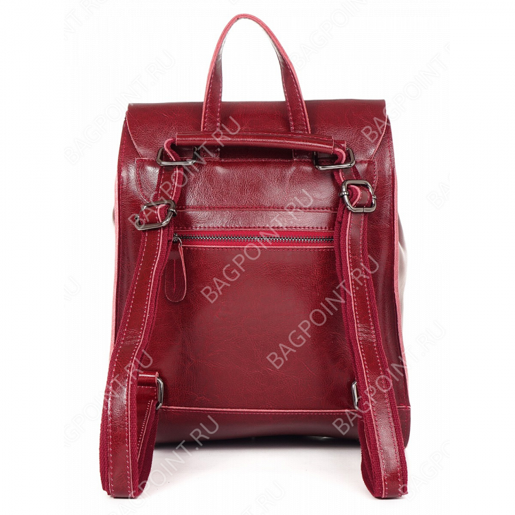 Кожаный рюкзак Valensiy бордовый