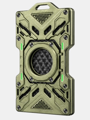 Кардхолдер PEAKZOOC® Glow Guard (MagSafe, алюминий/карбон) Зеленый