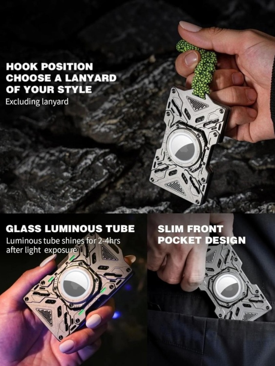 Кардхолдер PEAKZOOC® Glow Guard (MagSafe, алюминий/карбон) Зеленый