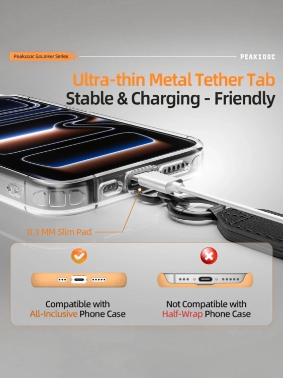 Ланьярд с подсумком PEAKZOOC® Phone Lanyard Kit Серый