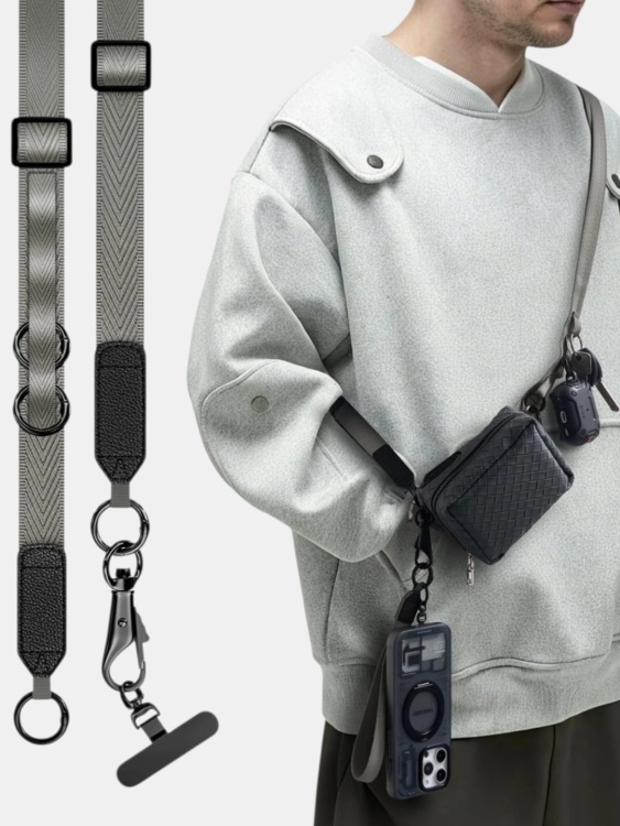 Ланьярд с подсумком PEAKZOOC® Phone Lanyard Kit Серый