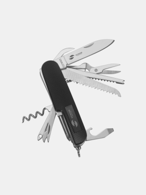 Нож перочинный STINGER®, 89 мм, 15 функций (Черный)